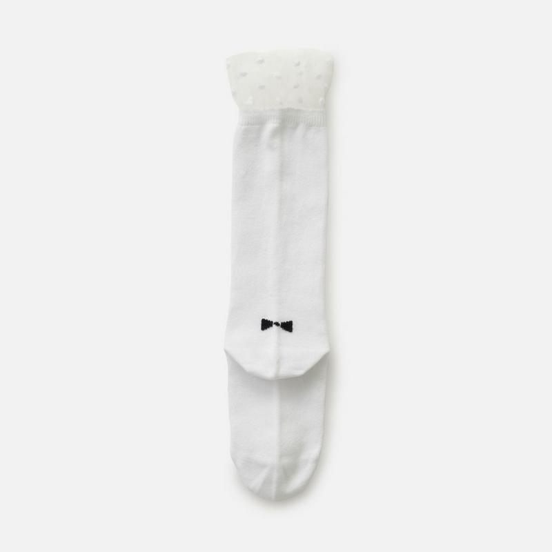 【全品送料無料～6/26 09:59迄】【あす楽】【公式 靴下屋】 キッズ チュール ドット柄 ハイソックス 16～18cm / 靴下 タビオ Tabio くつ下 ハイ キッズ 通学 登園 入園式 入学式 卒園式 卒業式 発表会 ジュニア 子ども セレモニー 子供 子供用靴下 黒 日本製