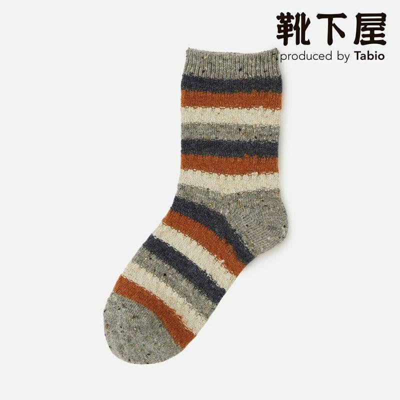 【あす楽】【靴下屋】 キッズ 異素材ボーダー ショートソックス 19〜21cm / 靴下 タビオ Tabio くつ下 ショート キッズ 日本製