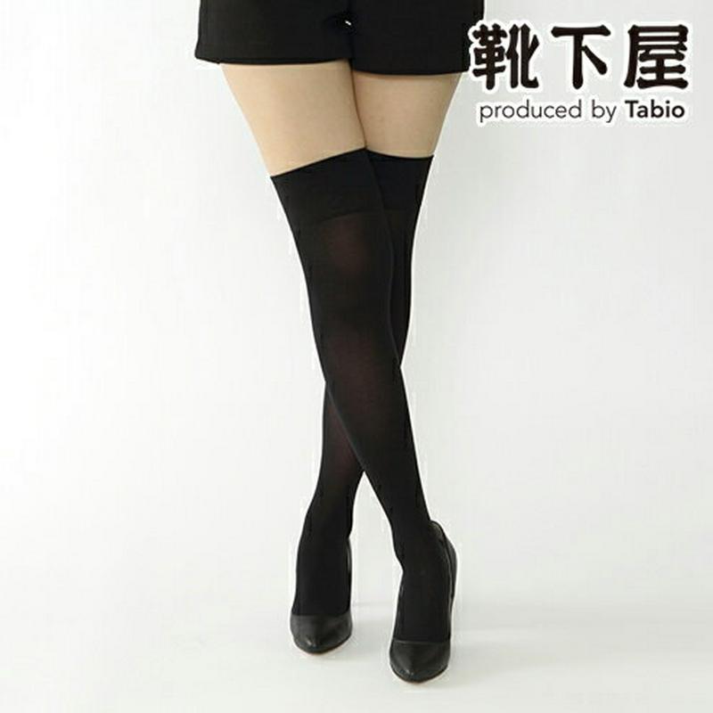 【全品送料無料～6/26 09:59迄】【あす楽】【公式 靴下屋】 60デニールニーハイソックス / 靴下 タビオ Tabio くつ下 レディース 薄手 ニーハイ サイハイソックス タイツ デニール ナイロン 黒 日本製