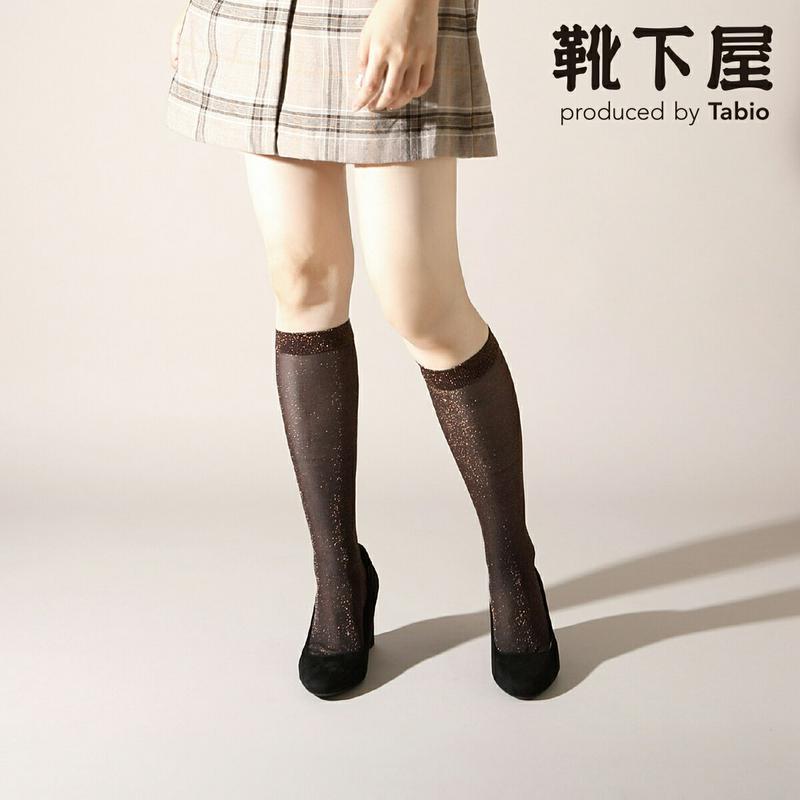 【あす楽】【靴下屋】 透けラメ ハイソックス / 靴下 タビオ Tabio くつ下 ハイ レディース 日本製 2206ka