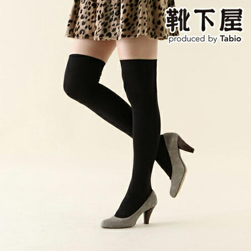 【あす楽】【靴下屋】 コットンブレンドニーハイソックス24〜26cm / 靴下 タビオ Tabio くつ下 ニーハイ レディース