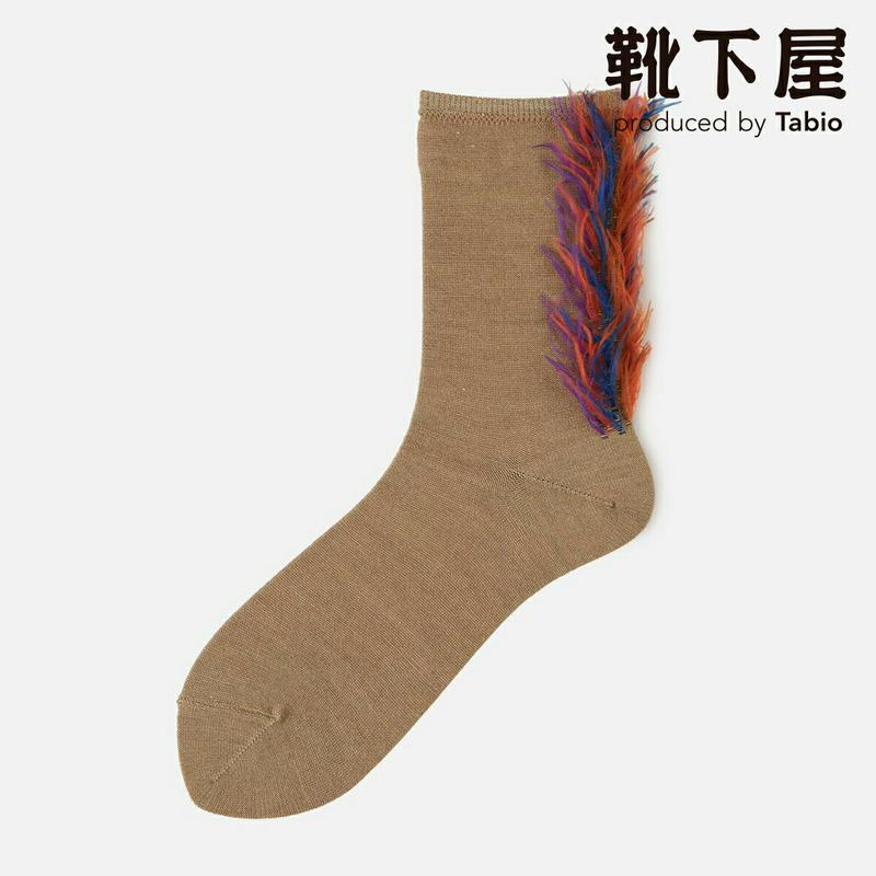 【あす楽】【靴下屋】 ウール たてがみフリンジソックス / 靴下 タビオ Tabio くつ下 クルー レディース 日本製 191