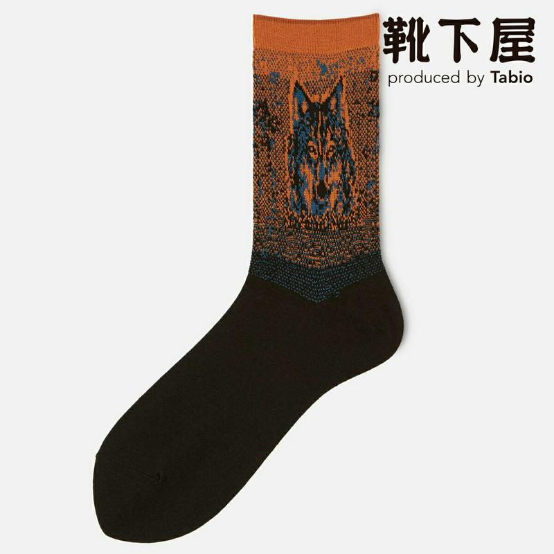 【あす楽】【靴下屋】 グラデーションウルフソックス / 靴下 タビオ Tabio くつ下 クルー レディース 日本製 1912k