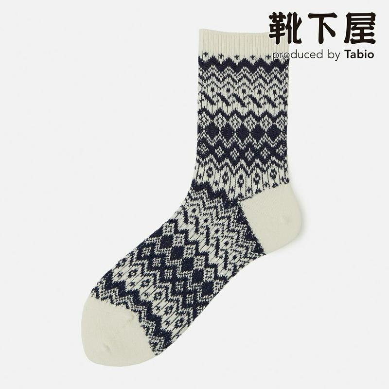 【あす楽】【靴下屋】 総ノルディックジャカードソックス / 靴下 タビオ Tabio くつ下 クルー レディース 日本製 191