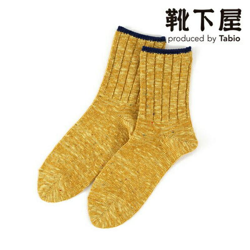 【あす楽】【靴下屋】 カラーネップスラブ太リブベタソックス / 靴下 タビオ Tabio くつ下 クルー レディース 日本製 1