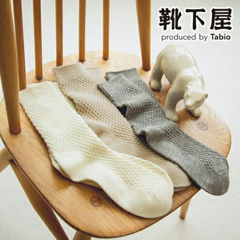 【あす楽】【靴下屋】 ウールハイブレンドカノコ柄ソックス / 靴下 タビオ Tabio くつ下 クルー レディース 日本製 19