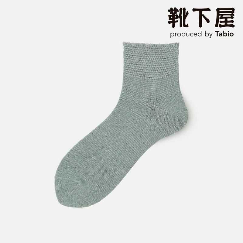 【あす楽】【靴下屋】 麻 ガーゼ風 ゴム口 鹿の子 アンク / 靴下 タビオ Tabio くつ下 ショート レディース 日本製
