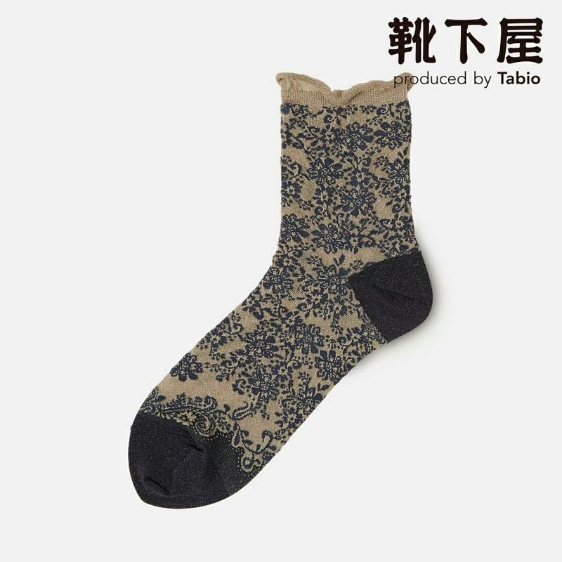 【あす楽】【靴下屋】 ラメレース柄 ショートソックス / 靴下 タビオ Tabio くつ下 ショート レディース 日本製 191