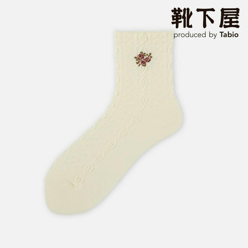 【あす楽】【靴下屋】 フロートニット ワンポイント花柄 LCソックス / 靴下 タビオ Tabio くつ下 ショート レディース