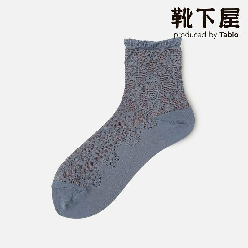 【あす楽】【靴下屋】 サテン ランジェリー柄 ショートソックス / 靴下 タビオ Tabio くつ下 ショート レディース 日本