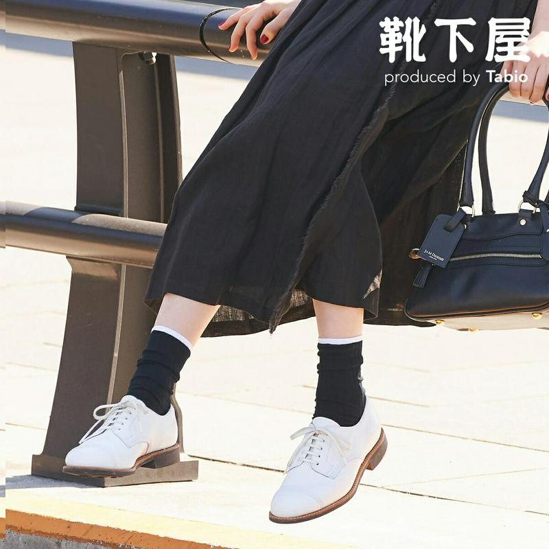 【あす楽】【靴下屋】 WEB限定 バイカラー リブソックス / 靴下屋 靴下 タビオ Tabio くつ下 クルー レディース 日本製