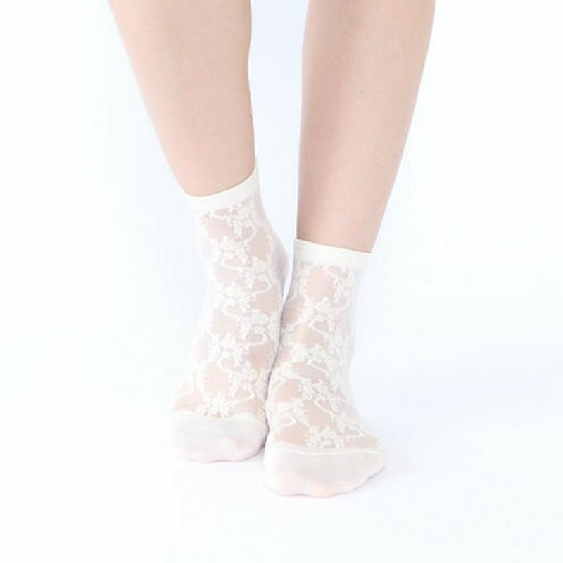 【あす楽】【靴下屋】 チュールフローラルレースショートソックス 24〜26cm / 靴下屋 靴下 タビオ Tabio くつ下 シ