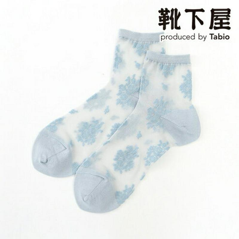 【全品送料無料★〜9/11 23:59迄】【あす楽】【靴下屋】 チュールフラワーソックス / 靴下 タビオ Tabio くつ下 レディース シースルー 花柄 シースルー 日本製 2109sl