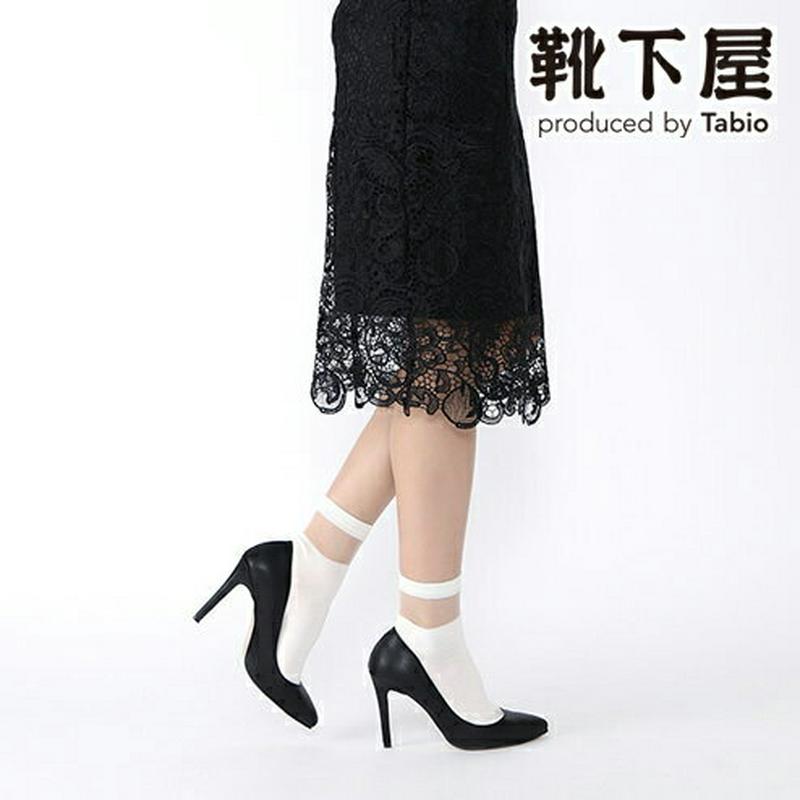 【あす楽】【靴下屋】 シアー切り替えショートソックス / 靴下 タビオ Tabio くつ下 レディース 日本製