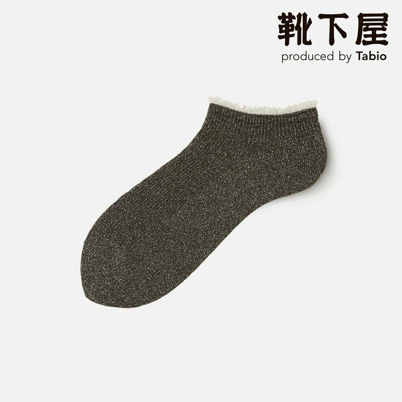 【あす楽】【靴下屋】 レース付 ラメ スニーカー用ソックス / 靴下 タビオ Tabio くつ下 スニーカー レディース 日本製