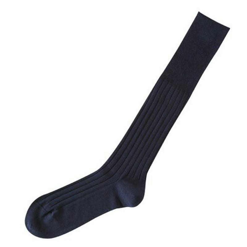 【あす楽】【Tabio MEN】 メンズ9×2つやリブビジネスロングホーズ(ハイソックス) コン 紺 ネイビー / 靴下屋 靴下 タビオ Tabio くつ下 メンズ 日本製 父の日 ¬¬