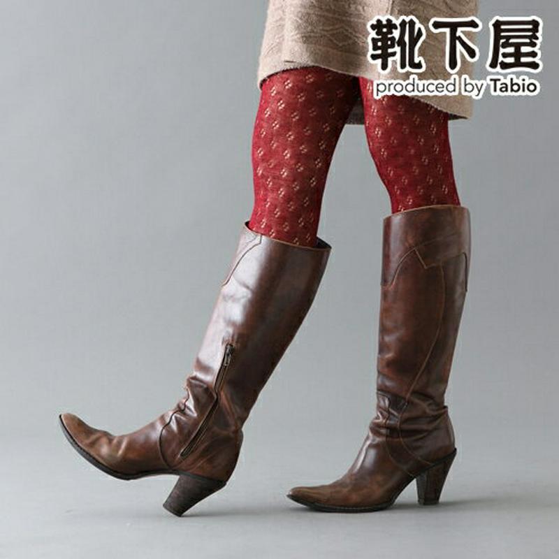 【あす楽】【Tabio】 イルマックドット柄タイツ / 靴下屋 靴下 タビオ くつ下 レディース タイツ カラータイツ ストッキング デニール 日本製