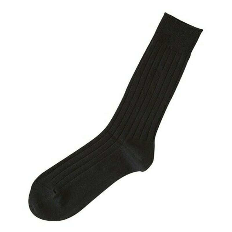 【あす楽】【Tabio MEN】 メンズ9×2つやリブビジネスソックス クロ 黒 ブラック / 靴下屋 靴下 タビオ Tabio