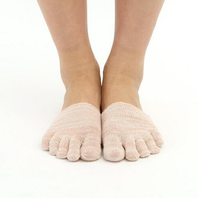 【あす楽】【TABIO LEG LABO】 ざっくり絹のミックスカラーつま先5本指ソックス22〜24cm【気持ちいいシルクの靴下
