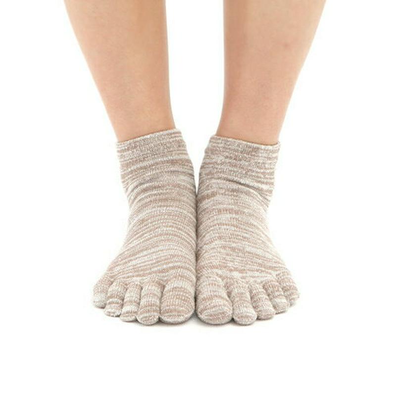 【あす楽】【TABIO LEG LABO】 ざっくり絹のミックスカラー5本指ショートソックス22〜24cm【気持ちいいシルクの靴