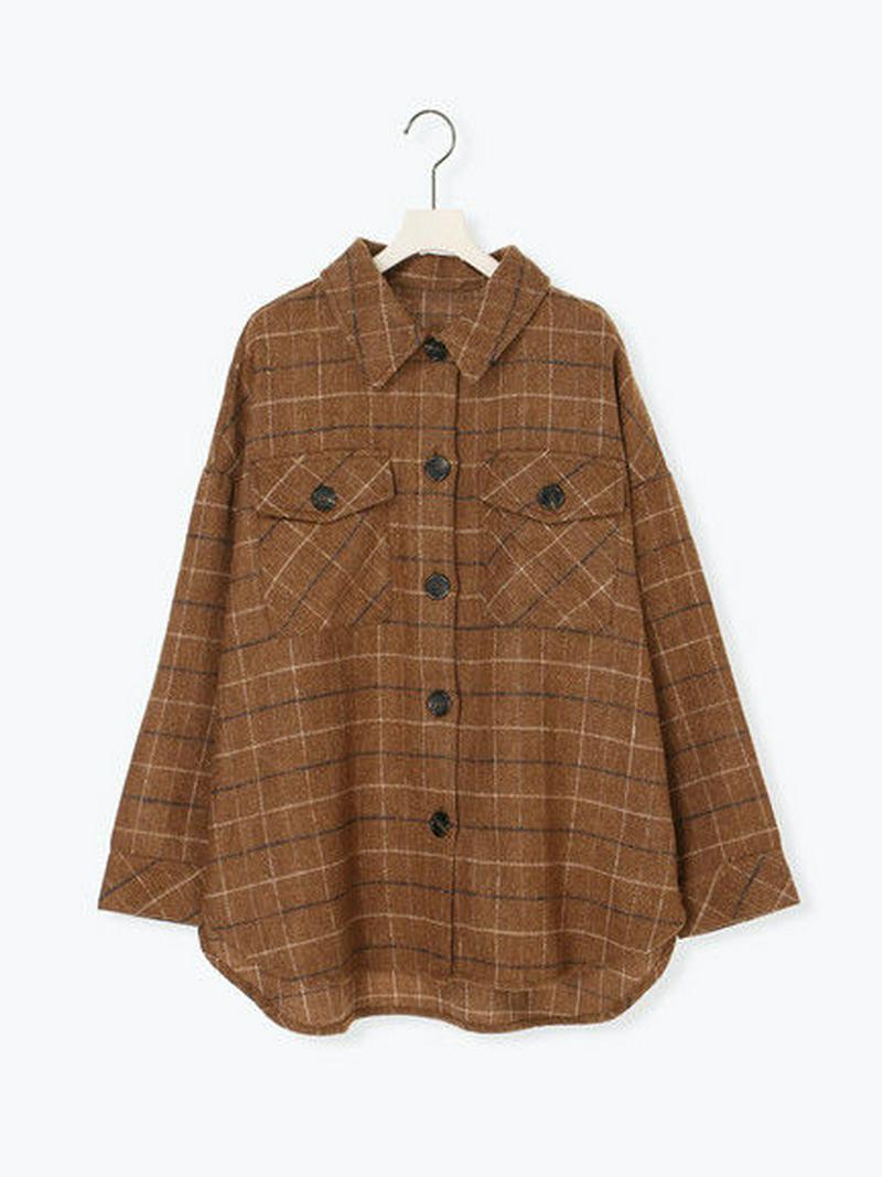 チェック柄ビッグCPOシャツ