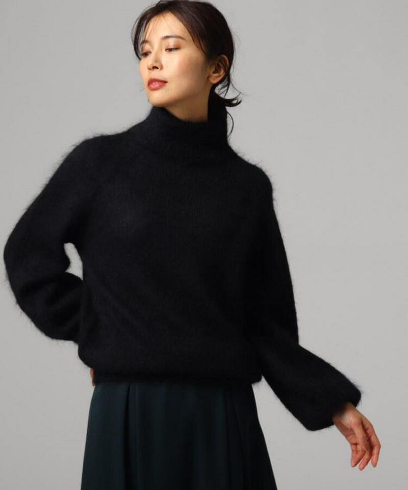 モヘヤ混ハイネックニットプルオーバー