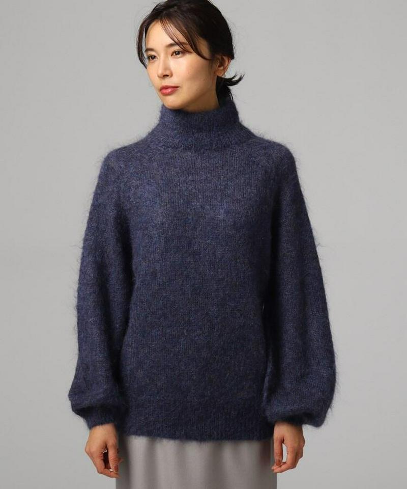 モヘヤ混ハイネックニットプルオーバー