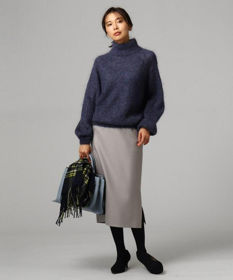 モヘヤ混ハイネックニットプルオーバー