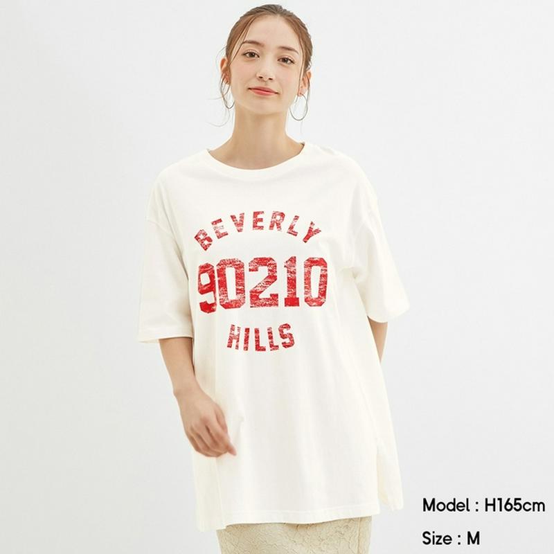 グラフィックT(5分袖)BH，90210B JN+X