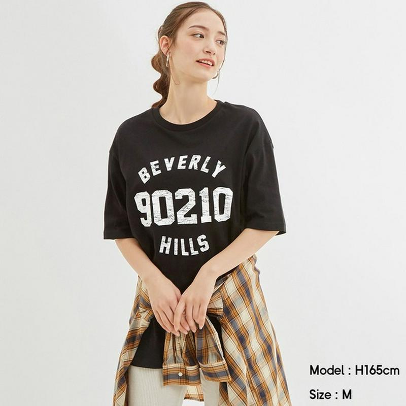 グラフィックT(5分袖)BH，90210B JN+X