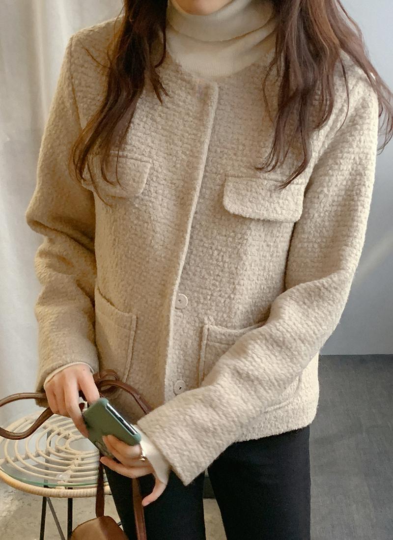 ノーカラーブークレジャケット