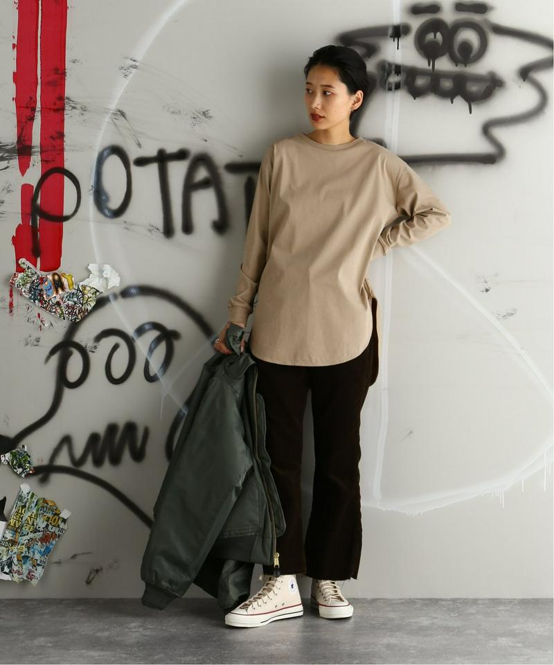 プレミアムコットン ラウンドヘム ロンTee