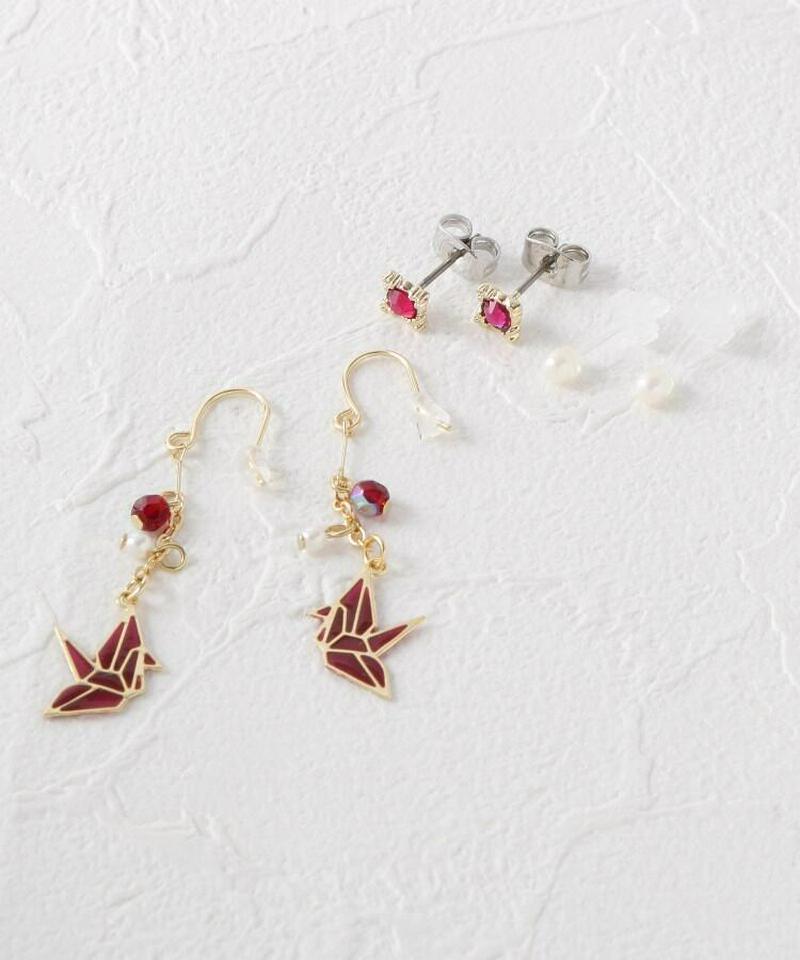 和折鶴セットピアス