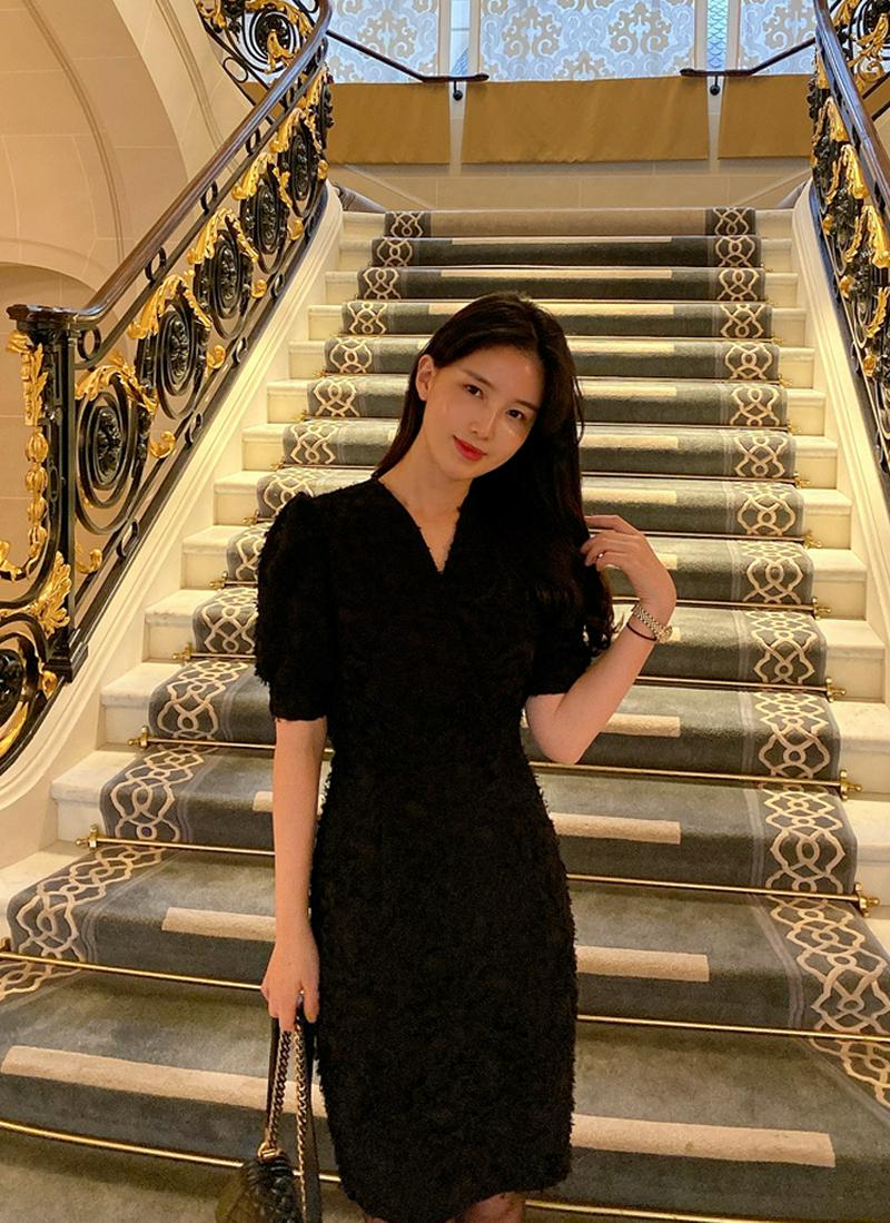 フェザースリム半袖ワンピース