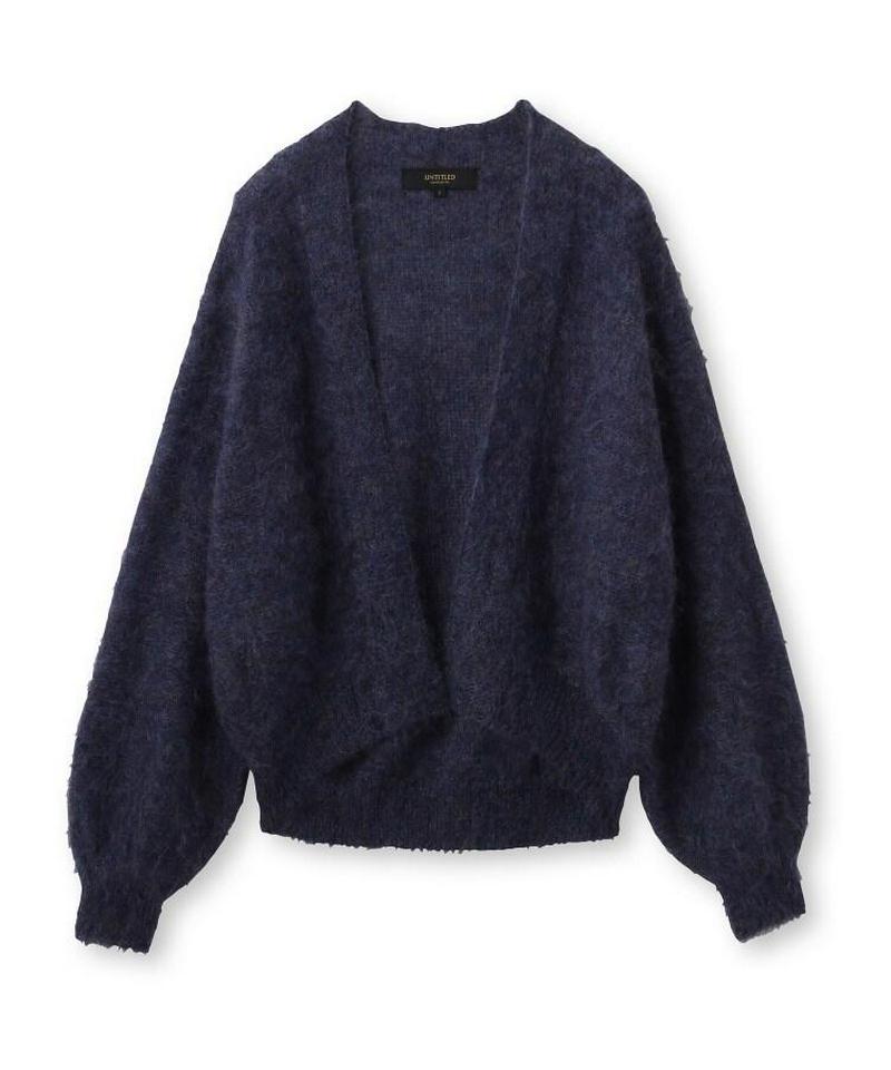 モヘヤ混ニットカーディガン