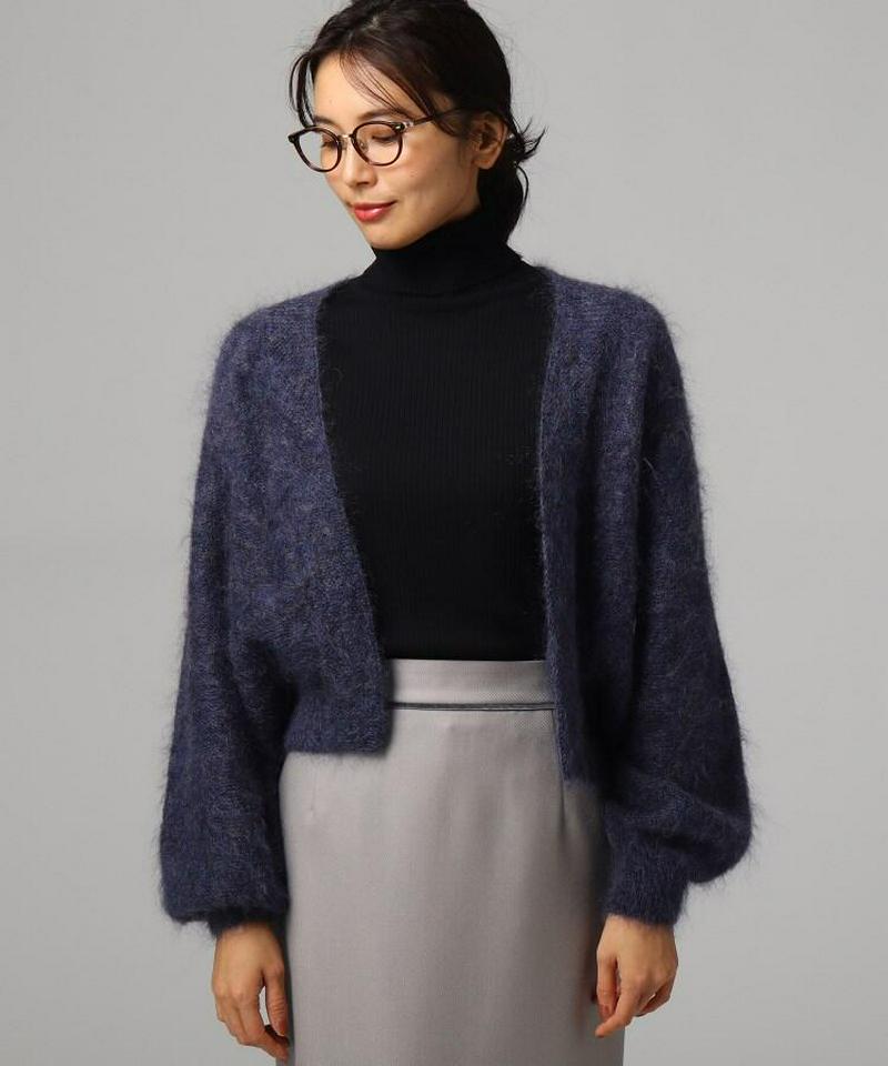 モヘヤ混ニットカーディガン