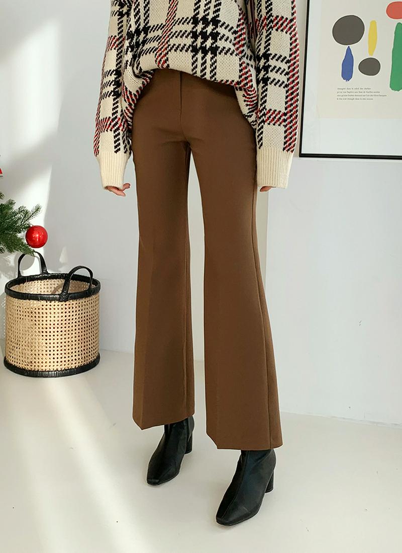 フレアスラックス・全4色 t54964 レディース【pt】 パンツ スラックス ブーツカット ロング丈 ロングスラックス スリムシルエット スリムパンツ ボトムス カジュアル カジュアルスラックス 秋 冬