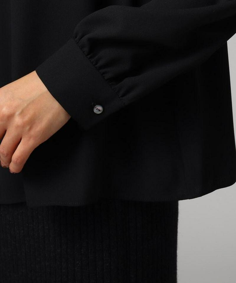 【洗える】バックサテン切り替えレースブラウス