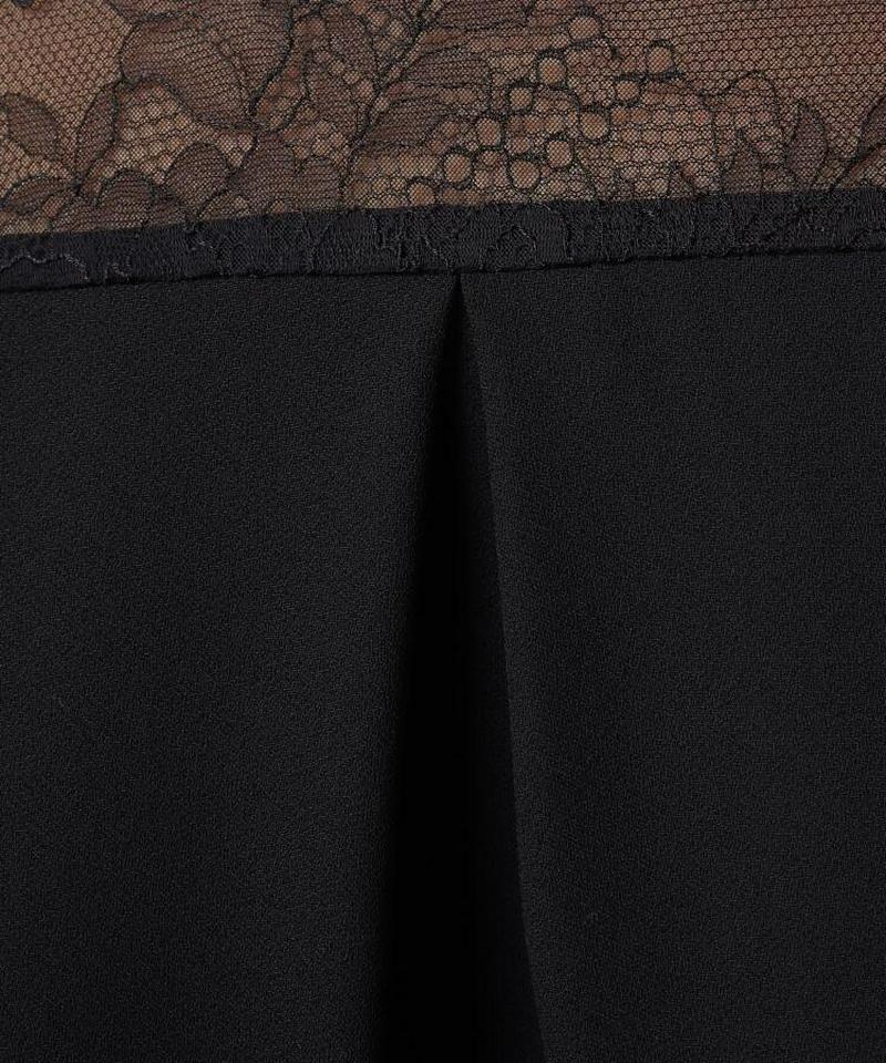 【洗える】バックサテン切り替えレースブラウス