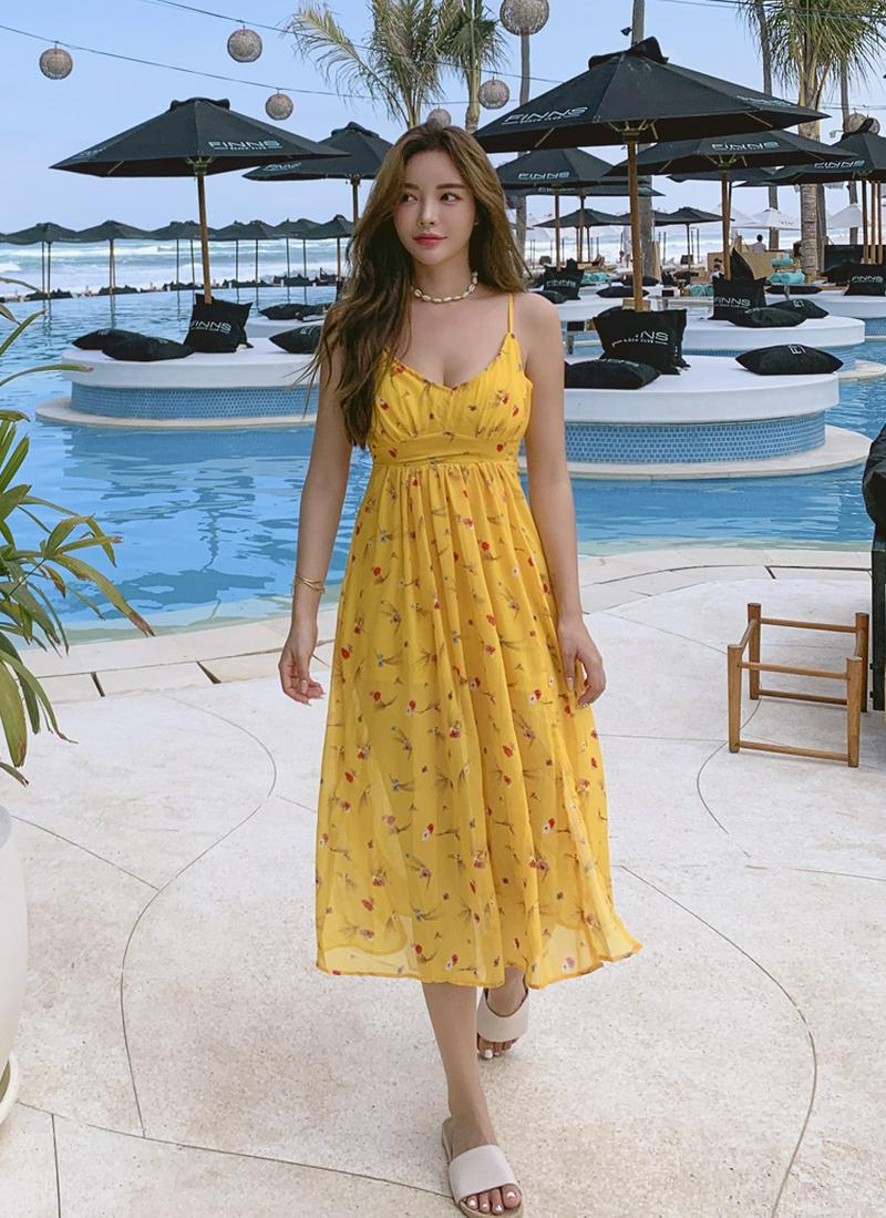 バックリボンキャミワンピース