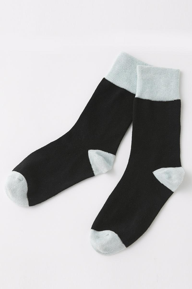 配色ラメクルーソックス