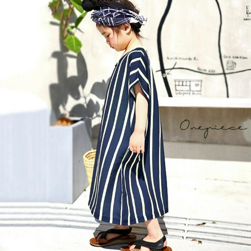 シンプルストライプワンピース・再販！一枚でグッとお洒落が決まるんです。【A】(80)◎メール便可！【198B】