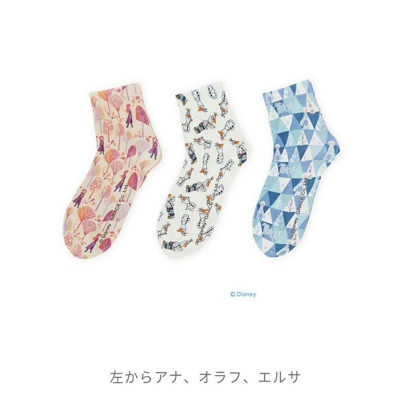【あす楽】【公式 靴下屋】『アナと雪の女王2』レディース プリントソックス / 靴下 タビオ Tabio くつ下 日本製