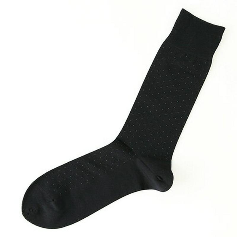 【全品送料無料★〜1/16 23:59迄】【あす楽】【Tabio MEN】 メンズピンドット柄ソックス27〜29cm クロ+チャコール / 靴下 タビオ Tabio くつ下 メンズ 日本製 ¬