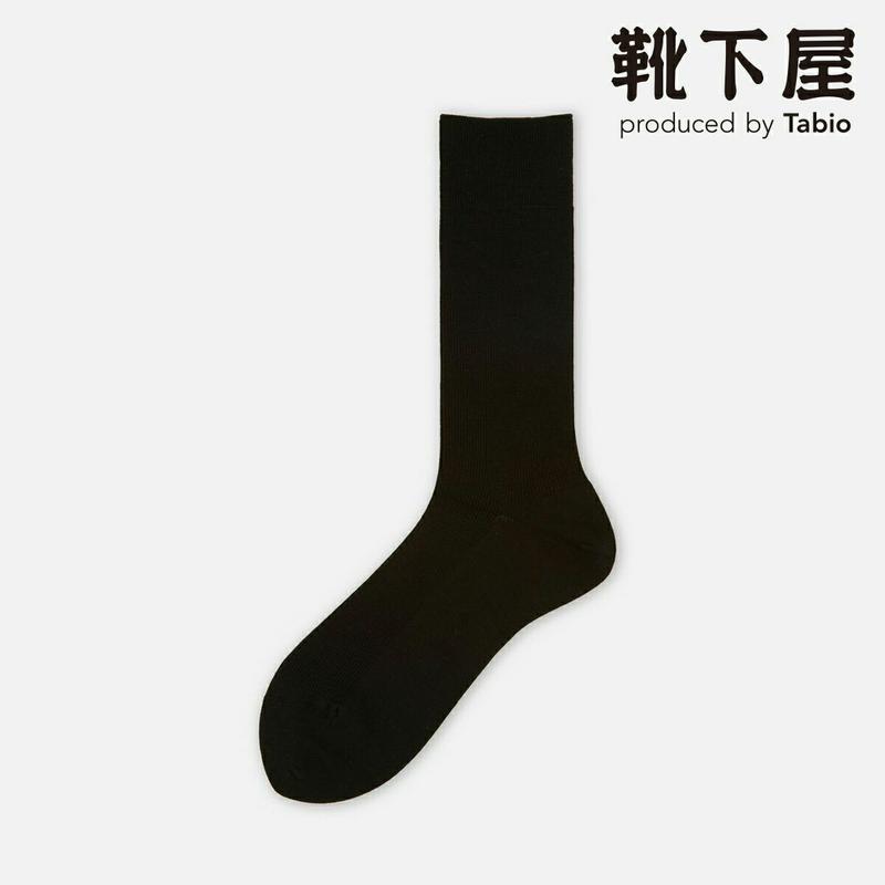 【全品送料無料～6/26 09:59迄】【あす楽】【公式 Tabio】 ウール1×1リブクルーメンズサイズ / 靴下屋 靴下 タビオ くつ下 メンズ 黒 日本製