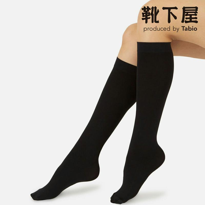 【全品送料無料～6/26 09:59迄】【あす楽】【公式 靴下屋】 80デニール プレミアム ハイソックス / 靴下 タビオ Tabio くつ下 タイツ カラータイツ ストッキング デニール デニール ハイ ソックス レディース 黒 日本製
