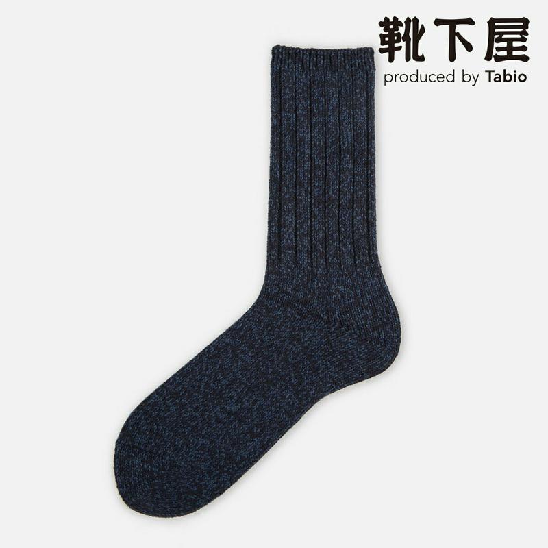 【全品送料無料★〜1/16 23:59迄】【あす楽】【Tabio MEN】 メンズ L60ウール撚杢リブベタクルーソックス / 靴下屋 靴下 タビオ くつ下 クルー メンズ 日本製