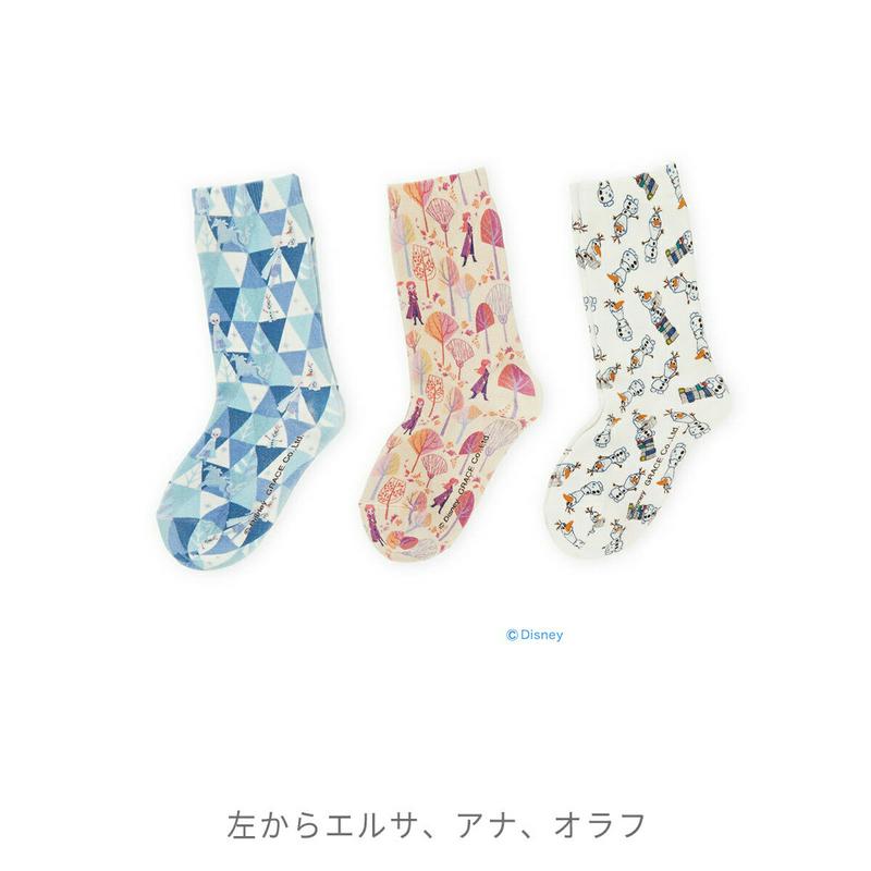 【あす楽】【公式 靴下屋】『アナと雪の女王2』キッズ プリントソックス 16-18cm / 靴下 タビオ Tabio くつ下 日本製