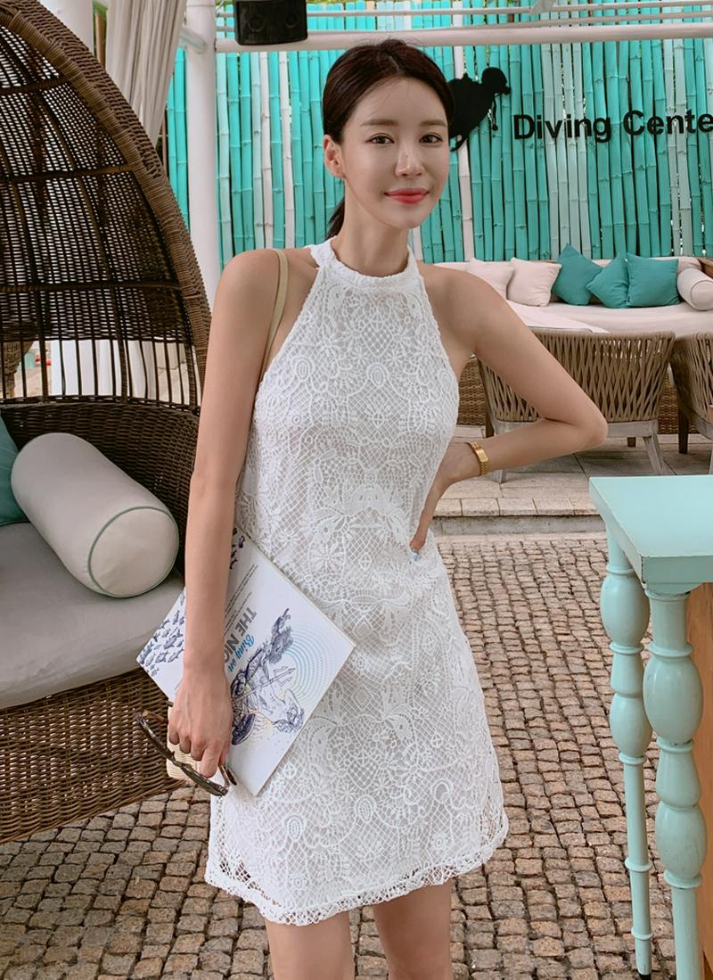 アメリカンネックレースミニワンピース