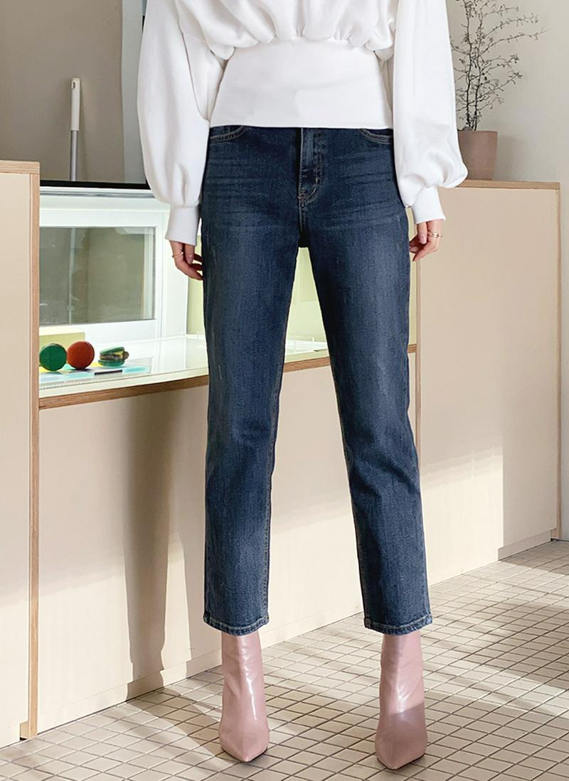裏起毛スリムデニムパンツ・全1色
